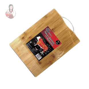 Tábua Madeira Bambu Carne Churrasco Com Alça 22x32cm