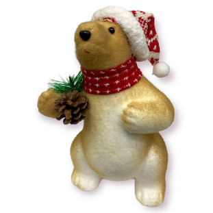 Urso em Pé Decoração de Natal De Isopor C/cachecol