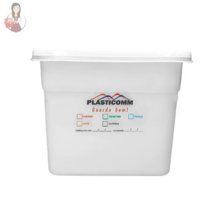 Caixa Box Organizadora 4 Litros Quadrado Branco Plasticomm