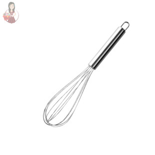 Batedor De Ovos 6 Fios Clara Massas Bolos Em Aço Inox 29cm  