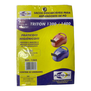 3 Saco Para Aspirador De Pó Modelo Arno Triton 1300/1400