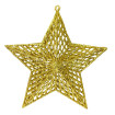 Estrela com Gliter Vazada Dourada 22cm Decoração de Natal - Magizi