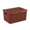 Cesto Organizador Grande Eco Rattan Preto Com Tampa Nitron