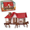 Brinquedo fazendinha casa rancho western com 3 cavalos 