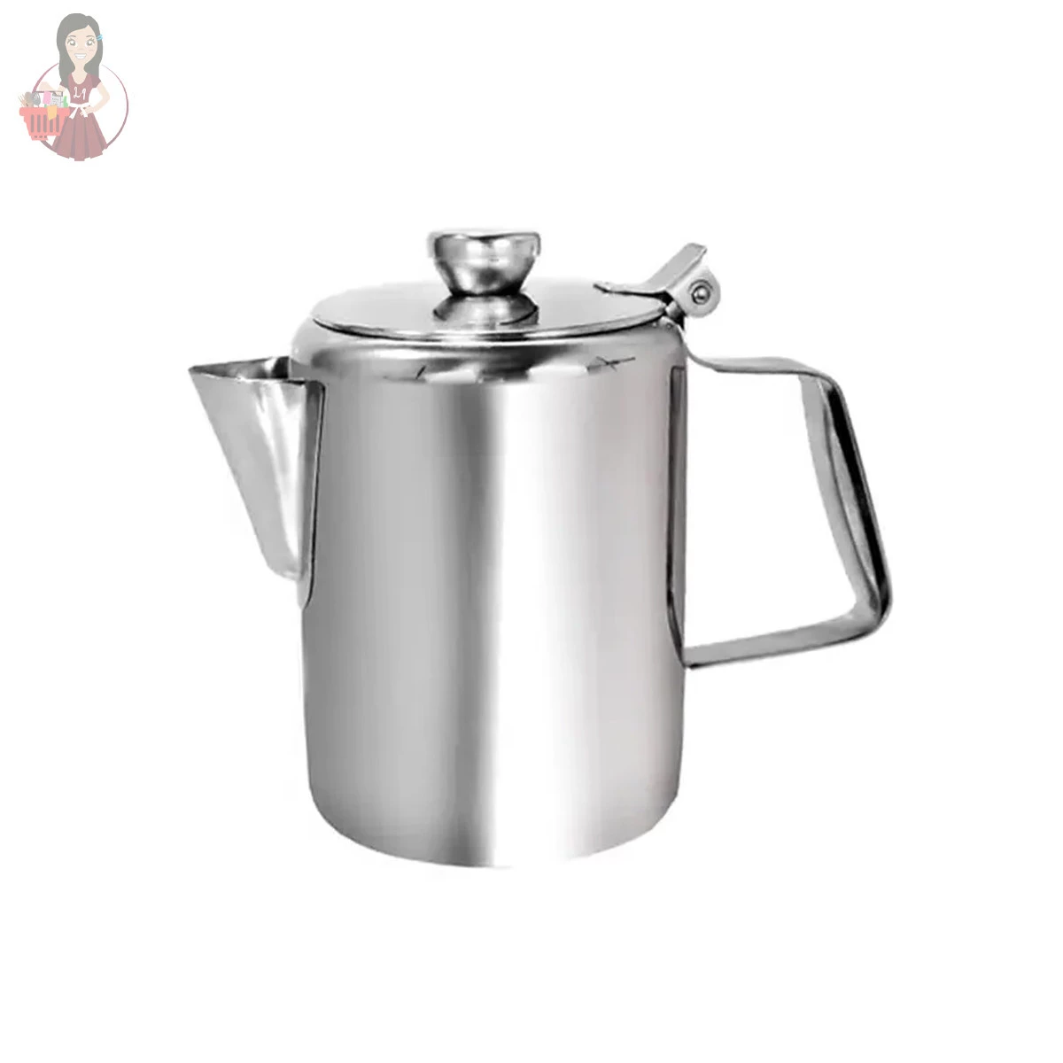 Leiteira Inox com Tampa Aparador de Gelo 852ml.