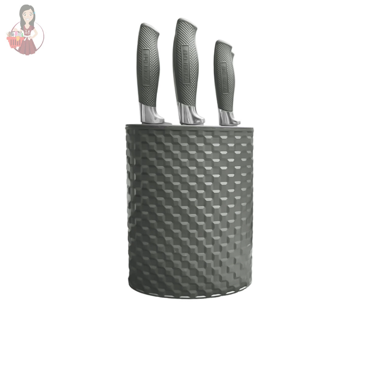 Conjunto De Facas Com Cepo Golden Chef 5 Facas E 1 Cepo