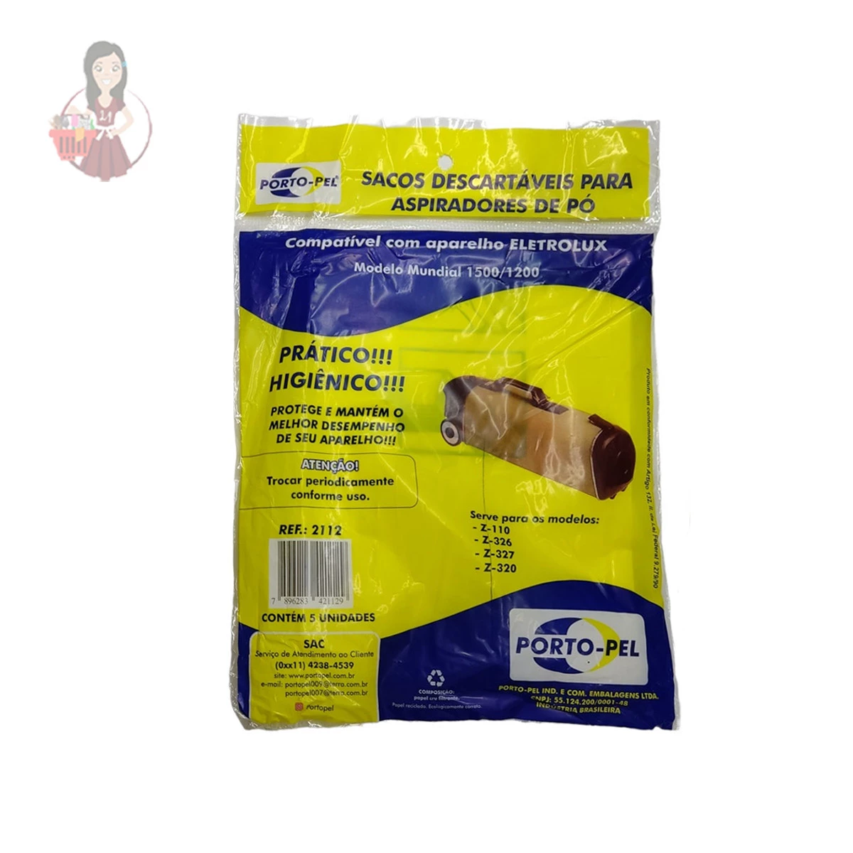 Saco Para Aspirador Electrolux Mundial 1500 Com 10 Unidades