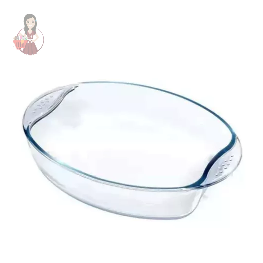Assadeira de Vidro Oval Com Alça 2,5L
