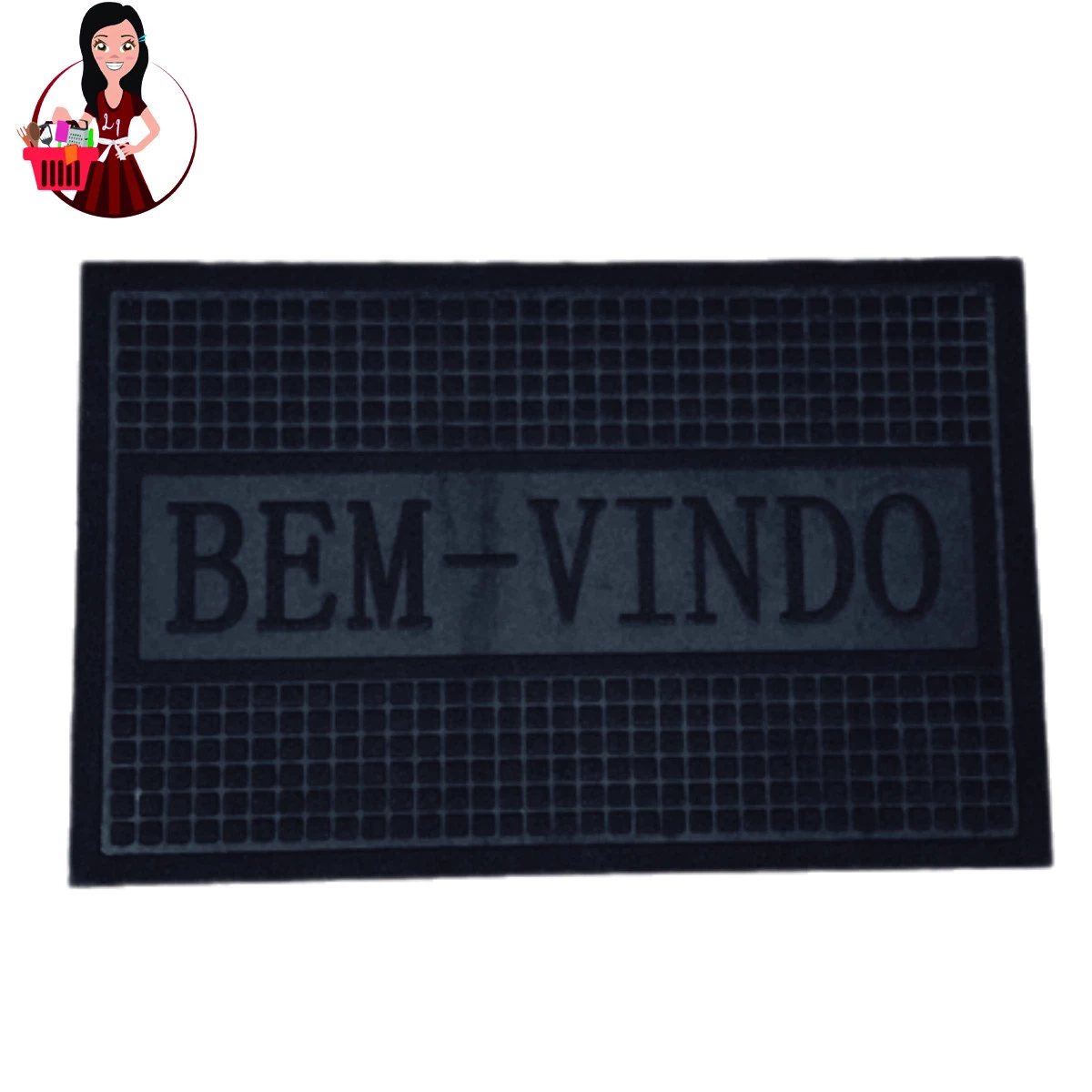 Tapete Capacho Para Portas Bem Vindo Antiderrapante Cores-preto
