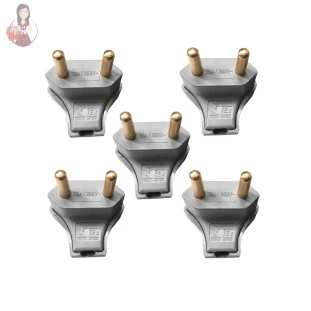 5 Plugue Macho Triangular 90° 2P 20A Cinza Com Saida Lateral
