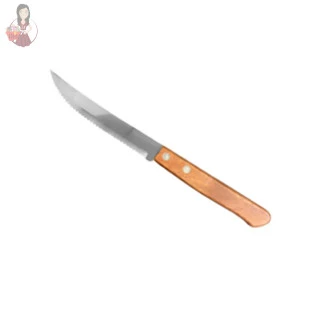Faca De Mesa Em Aço Inox Com Cabo De Madeira Modelo Wood - 20cm