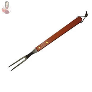 Garfo Para Churrasco Inox Cabo em Madeira. 