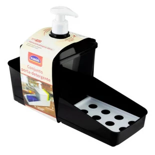 Conjunto para Porta Detergente e Esponja em Plástico 