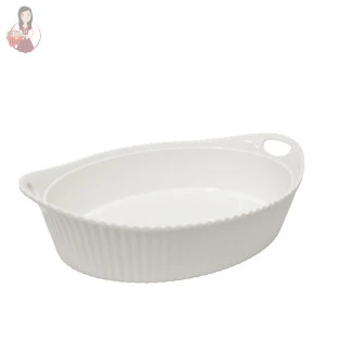 Travessa Oval Canelada 600ml Melamina Bestfer 22cm.