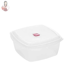 Pote Quadrado Plástico Com Válvula 3 Litros Multiuso 