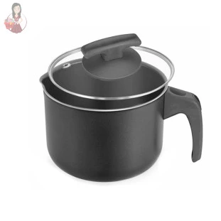 Leiteira Antiaderente Nº14 com Tampa Vidro Black 1,5 Litros