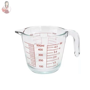 Jarra Medidora De Vidro Com Alça 500ml Graduada 