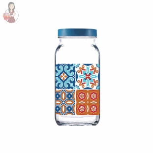 Pote de Vidro Redondo Com Tampa Plastica Style G Mosaic