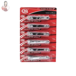 Kit Cortador De unha De Metal  7 cm Cartela c/ 6 unidades   