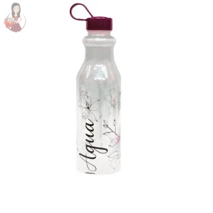 Garrafa De Agua Retrô Plástico Com Tampa 1 Litro 