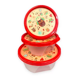 Conjunto De Potes 3pçs Plásticos 210ml Garden Empilhavél