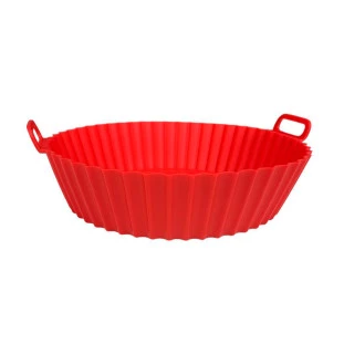 Forma Silicone Para Air Fryer Antiaderente 20cm Redonda 