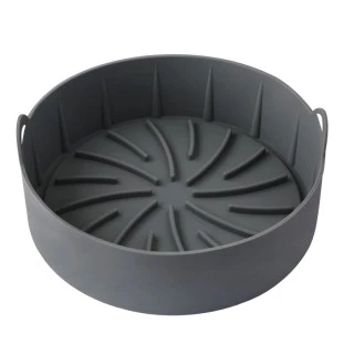 Kit 2 Formas De Silicone Air Fryer Redonda Alça 19cm