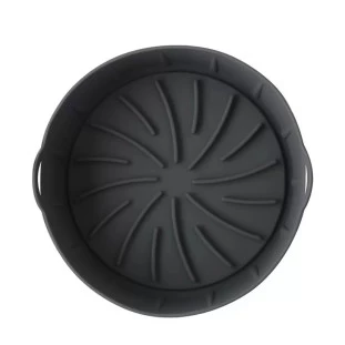 Forma De Silicone Air Fryer Redonda Alça Reutilizável 19cm