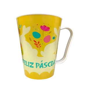 Caneca Plástico Feliz Páscoa 430ml Presente Lembrancinha