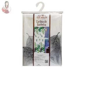 Cortina Banheiro Polietileno Sortida Para Box 180cm x 180cm 