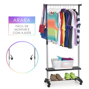 Arara Master Regulável Com Sapateira e Prateleira
