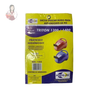 3 Saco Para Aspirador De Pó Modelo Arno Triton 1300/1400