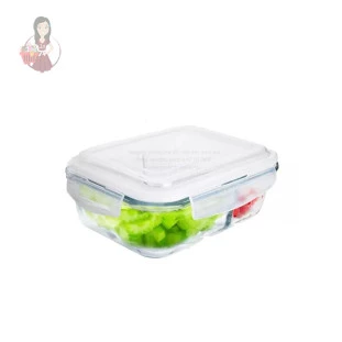 Pote Hermético Vidro Com Divisória Alimento Marmita 1040ml