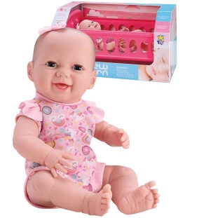 Boneca New Born Com Bercinho Balança e Chupeta 