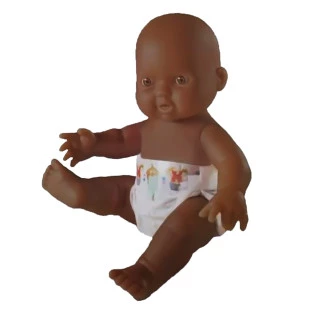 Boneca Neném Negra Coleção bebelzinha Vinil 20cm