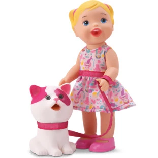 Boneca My Little Collection com Gatinho come e faz Caquinha