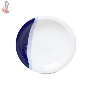 Prato De Cerâmica Raso Refeição Linha Atual Azul Cobalto