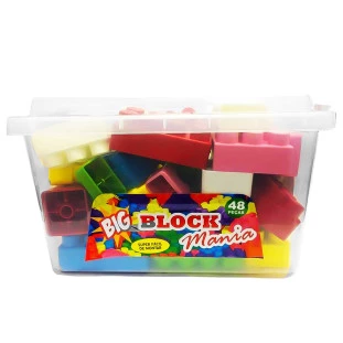 Blocos de Montar Tamanho Big Block Mania 48 Peças Colorido 
