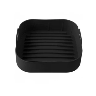 Forma De Silicone Quadrada Para AirFryer 20,5cm Reutilizavél