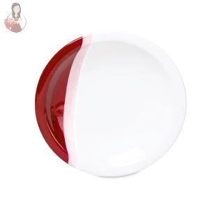 Prato De Cerâmica Raso Refeição Linha Atual Vermelho