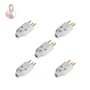 Plug. Pino Tomada Macho Reto 180°Com Prensa 2P+T 10A Cz 5 Pç