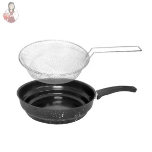 Frigideira Frita Tudo 26cm Roa Com Cesto Esmaltado