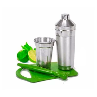 Kit Caipirinha Coqueteleira Socador Mini Tabua.
