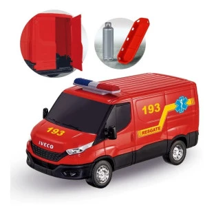 Brinquedo Van Iveco Daily Resgate Bombeiro Com Acessórios