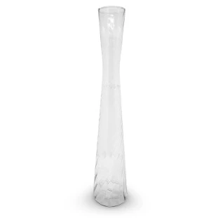 Vaso De Vidro Solitário Rigado Grande Mistral 46x9