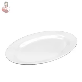 Travessa Bandeja Rasa De Melamina Branca Oval 35 cm sakes