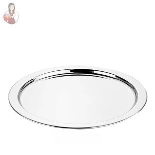 Bandeja Redonda Inox Profissional 36Cm