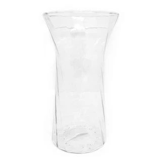 Vaso De Vidro Grande Lírio Rigado 30x14Cm