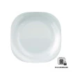 Jogo 5 Pratos Plaza Opaline Quadrado de Vidro Branco 27cm
