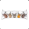 Porta Condimentos de Vidro Redondo Transparente 6 Pcs Euro 